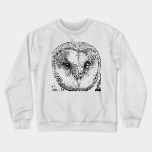 Owl Cute Snowy Comic Style Lineart Crewneck Sweatshirt